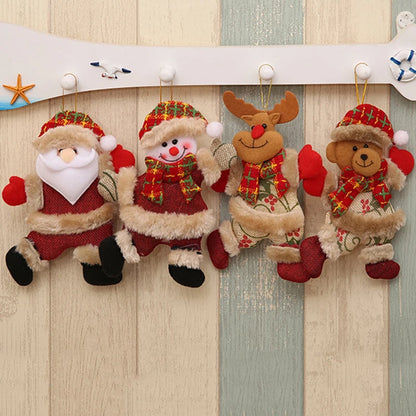 Christmas Hanging Ornaments Gift Santa Claus Snowman Reindeer Bear Xmas Tree Pendant Doll Happy New Year Home Hang Decoration