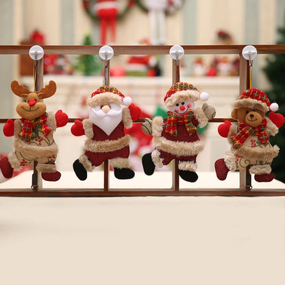 Christmas Hanging Ornaments Gift Santa Claus Snowman Reindeer Bear Xmas Tree Pendant Doll Happy New Year Home Hang Decoration