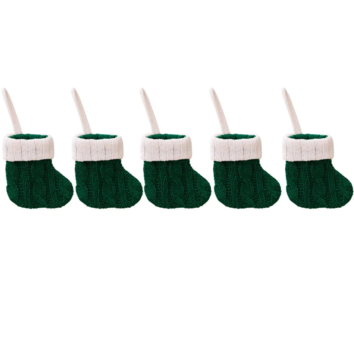 5/10Pcs Mini Christmas Stockings Knitted Xmas Hanging Socks Tree Felt Pendent Crafts Kids Favor Home Party Decor Supplies