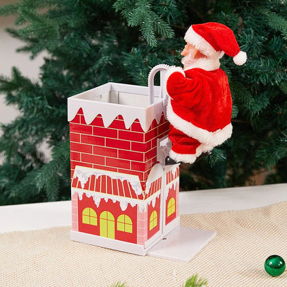 Electric Climbing Ladder Music Santa Claus Christmas Ornament Decoration For Home Christmas Tree Hanging Decor New Year Gift