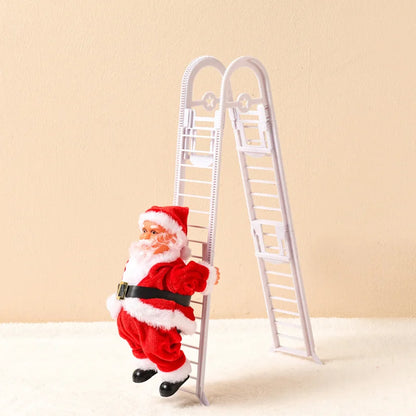 Electric Climbing Ladder Music Santa Claus Christmas Ornament Decoration For Home Christmas Tree Hanging Decor New Year Gift