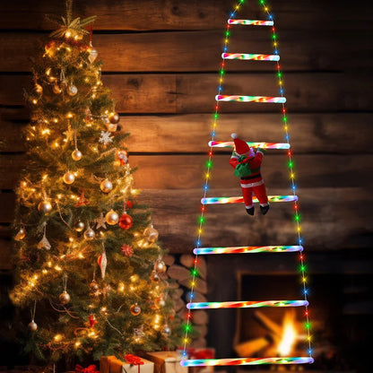 Christmas Decoration Light Santa Claus Ladder Lights Tree Outdoor Garden Led Holiday Lighting Room Party New Year's Decor USB