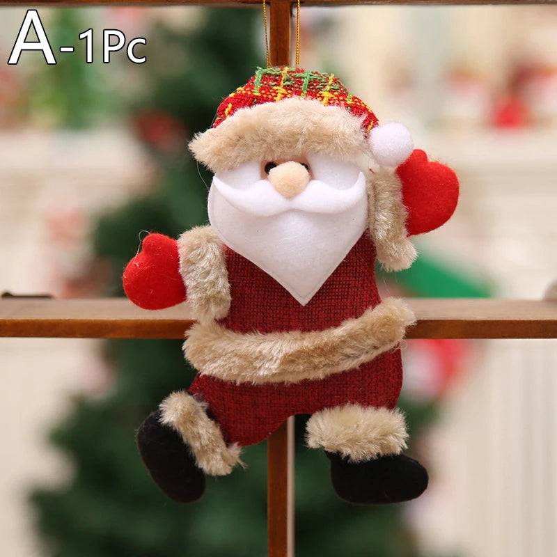 Christmas Hanging Ornaments Gift Santa Claus Snowman Reindeer Bear Xmas Tree Pendant Doll Happy New Year Home Hang Decoration