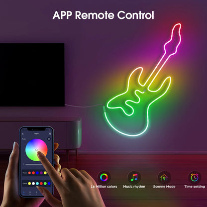 Bluetooth RGBIC WS2812 5V Dream Color RGB LED Neon lights Waterproof Soft Tube Flexible Dimmable Ribbon Tape Lamp TV Room Decor