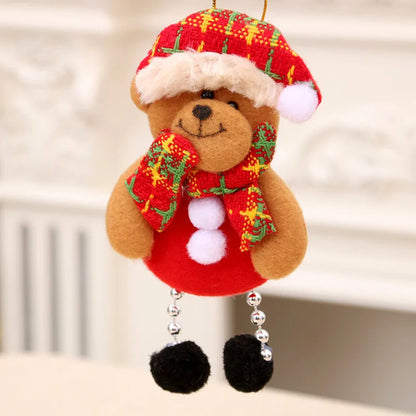 Christmas Hanging Ornaments Gift Santa Claus Snowman Reindeer Bear Xmas Tree Pendant Doll Happy New Year Home Hang Decoration