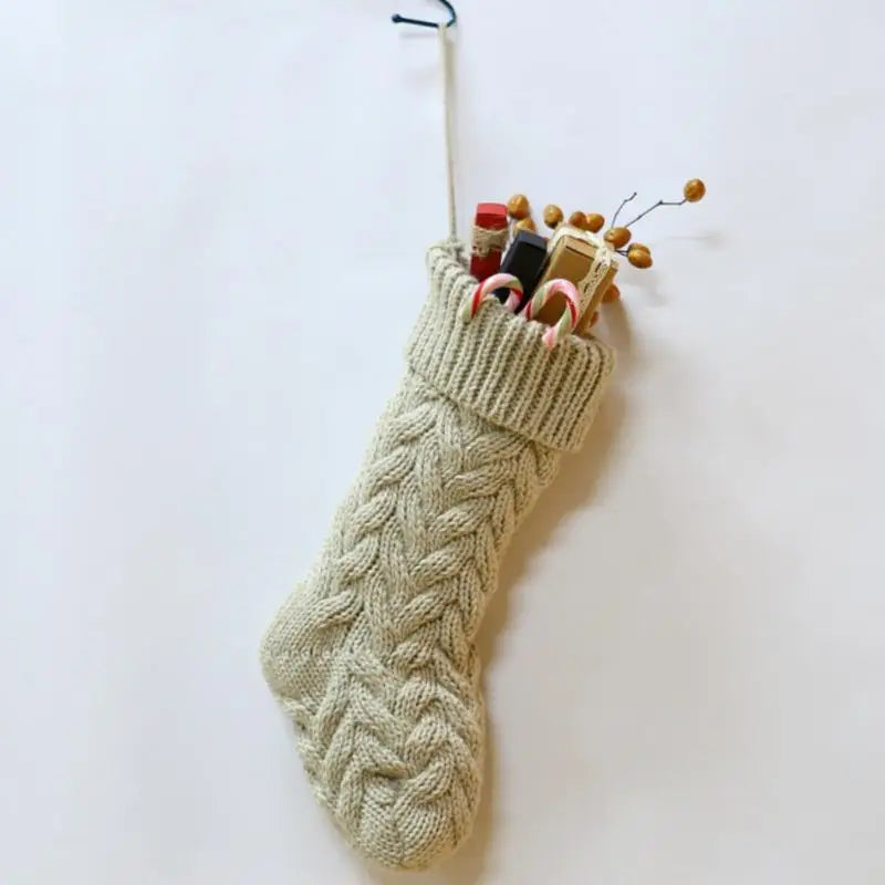 Christmas Stockings For Kids Large Size Cable Knit Stocking Christmas Decorations For Family Party