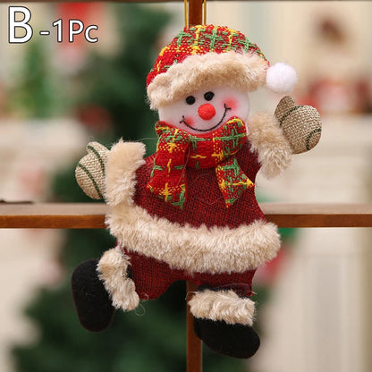 Christmas Hanging Ornaments Gift Santa Claus Snowman Reindeer Bear Xmas Tree Pendant Doll Happy New Year Home Hang Decoration