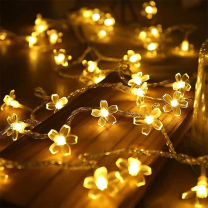 2025 USB Rome Decoration Flower LED String Lights Indoor Party Atmosphere Home Battery Flower Fairy Lights Curtains 465