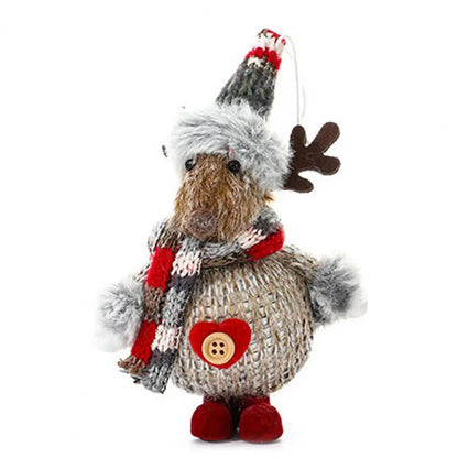 Christmas Plush Dolls New Year Hanging Ornament Reindeer Snowman Santa Claus Standing Doll Navidad Christmas Tree Decoration2024
