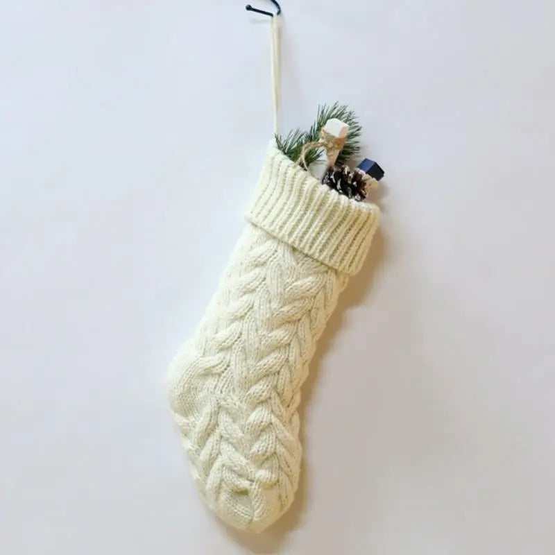 Christmas Stockings For Kids Large Size Cable Knit Stocking Christmas Decorations For Family Party