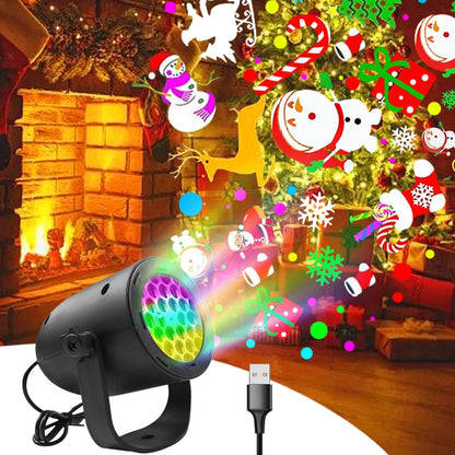 Household Christmas Projection Light Blizzard Snowflake Rotating Decoration Atmosphere Holiday Laser Light Outdoor Led16 Pattern