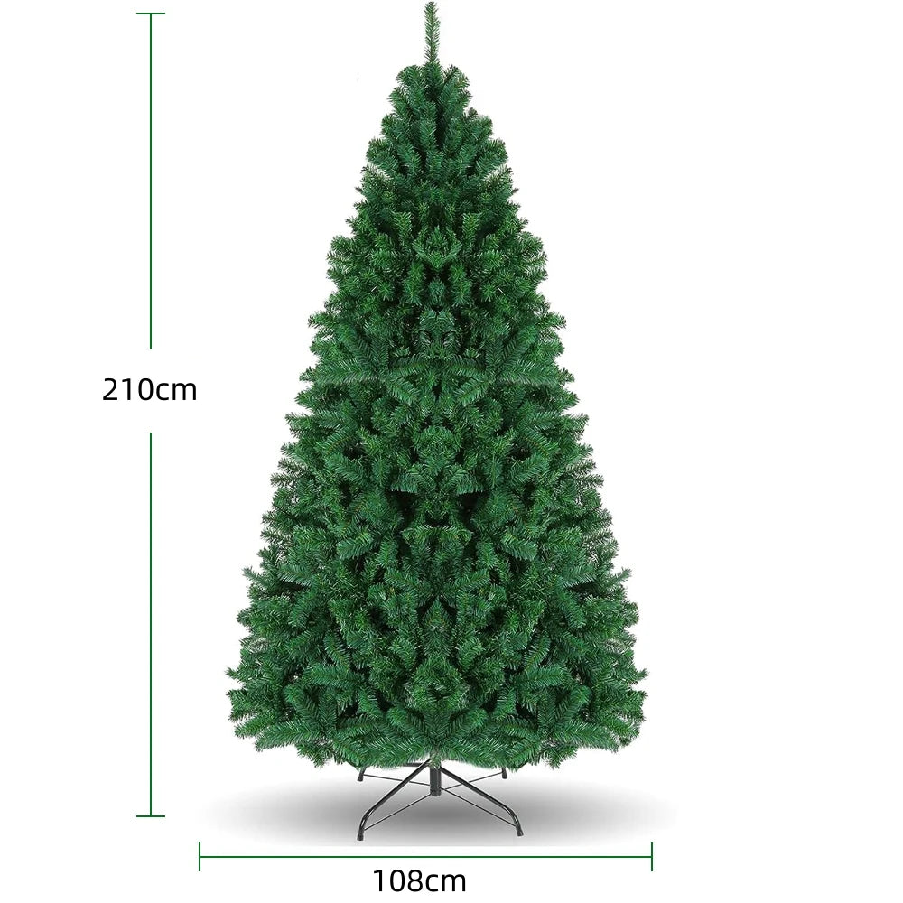 PVC Large Christmas Tree 90/120/150/180/210/240cm Xmas Tree Artificial Green Tree Christmas Decoration Party Scene Outdoor Decor