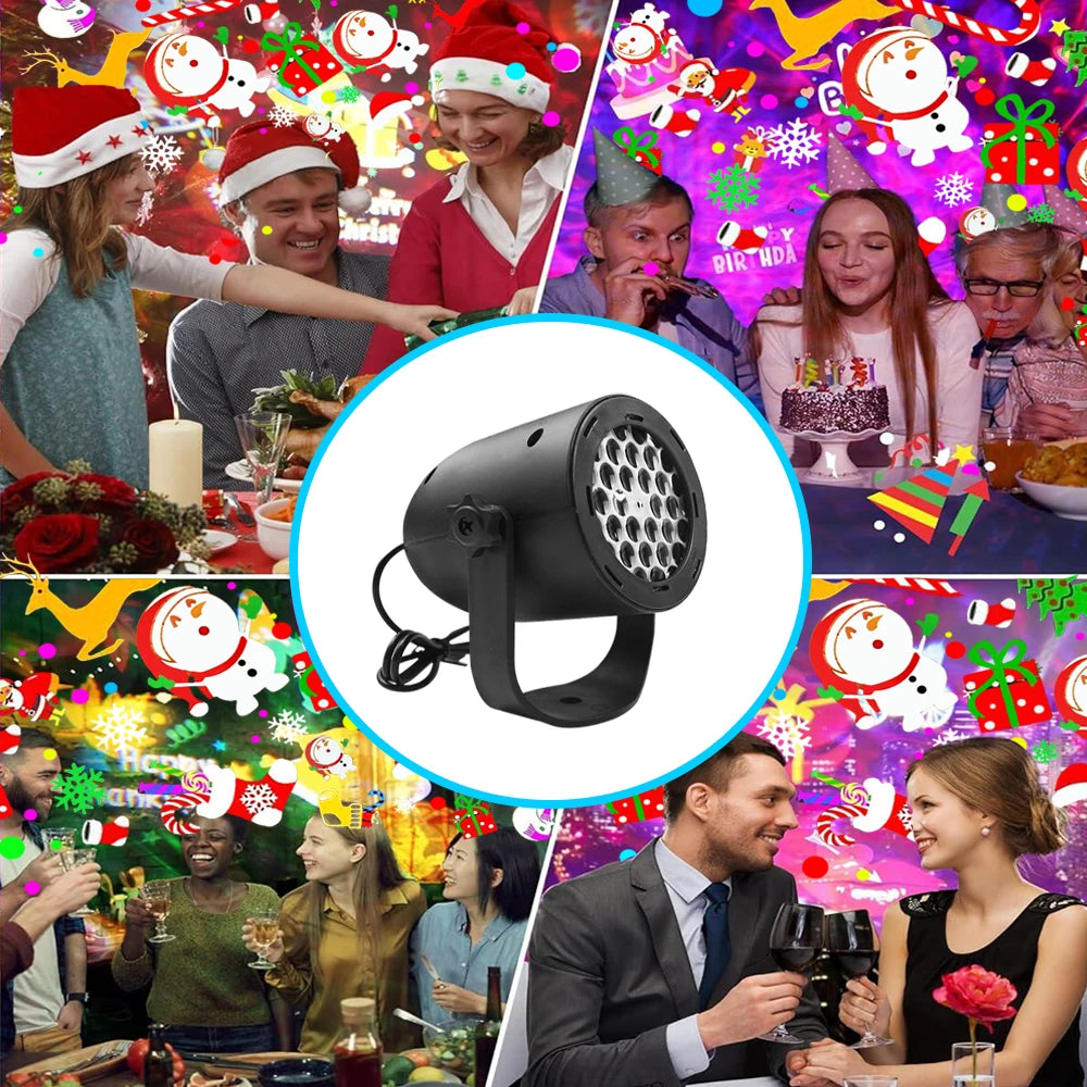 Household Christmas Projection Light Blizzard Snowflake Rotating Decoration Atmosphere Holiday Laser Light Outdoor Led16 Pattern