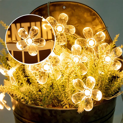2025 USB Rome Decoration Flower LED String Lights Indoor Party Atmosphere Home Battery Flower Fairy Lights Curtains 465