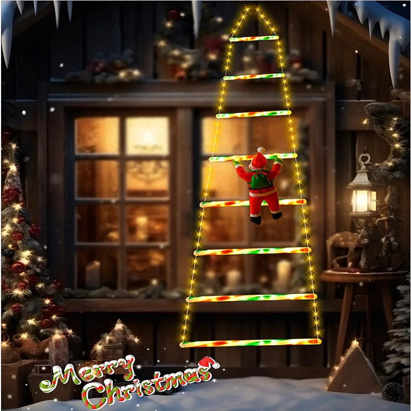 Christmas Decoration Light Santa Claus Ladder Lights Tree Outdoor Garden Led Holiday Lighting Room Party New Year's Decor USB