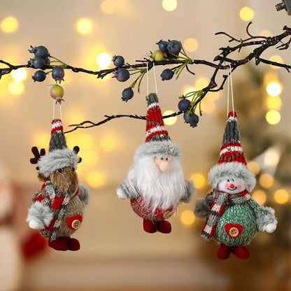 Christmas Plush Dolls New Year Hanging Ornament Reindeer Snowman Santa Claus Standing Doll Navidad Christmas Tree Decoration2024