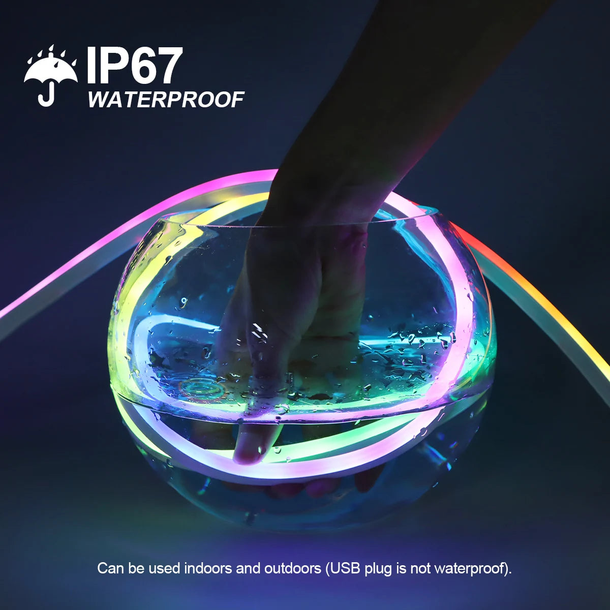 Bluetooth RGBIC WS2812 5V Dream Color RGB LED Neon lights Waterproof Soft Tube Flexible Dimmable Ribbon Tape Lamp TV Room Decor