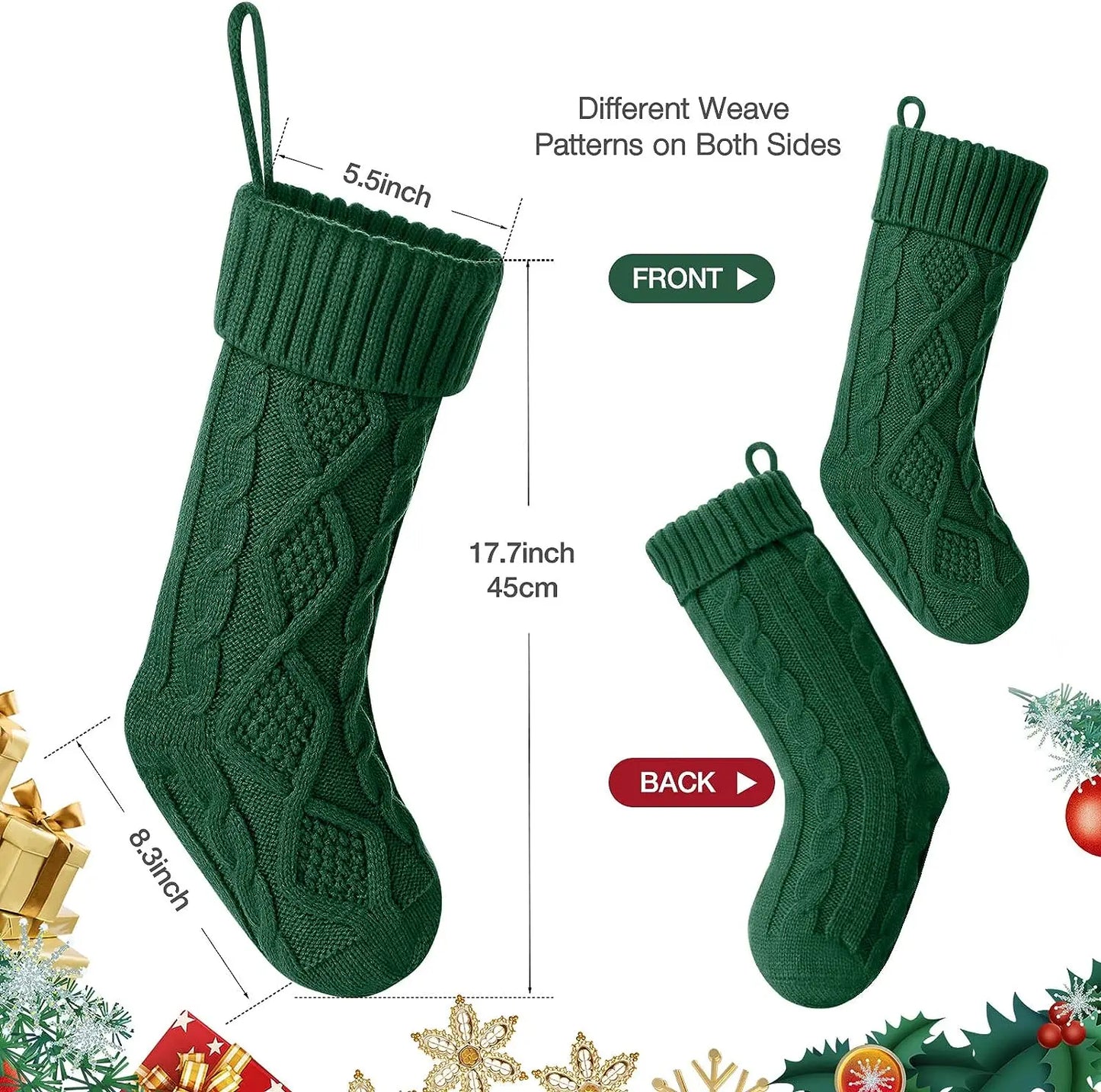 Christmas Stockings For Kids Large Size Cable Knit Stocking Christmas Decorations For Family Party